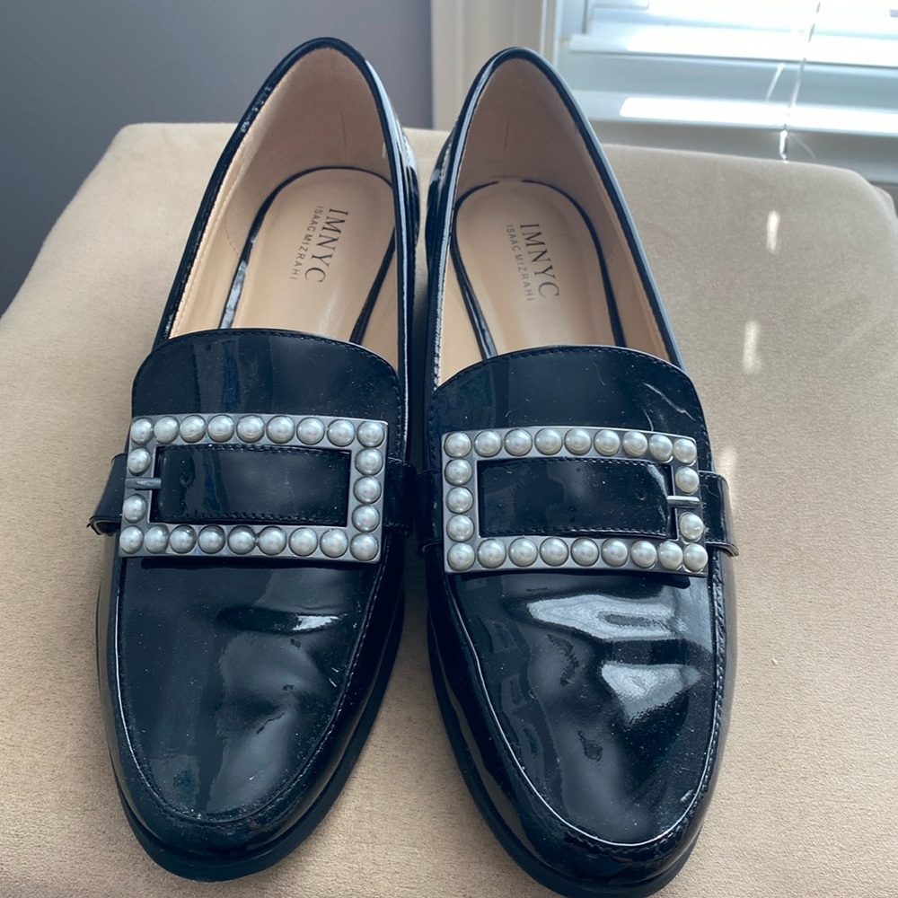 Black IMNYC Isaac Mizrahi loafer shoes